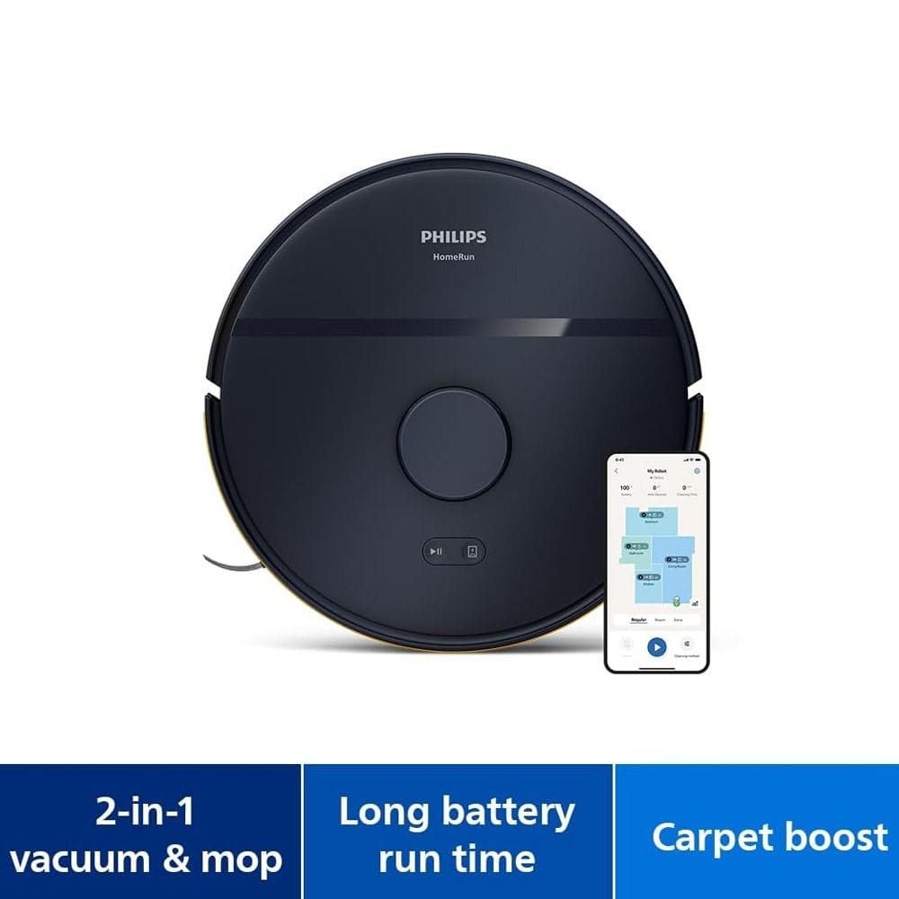 Philips HomeRun 2000 Series Robot Vacuum & Mop, 6000Pa Suction, LDS Laser Navigation, HomeRun App Control & Up to 120 Minutes Runtime | XU2000/10