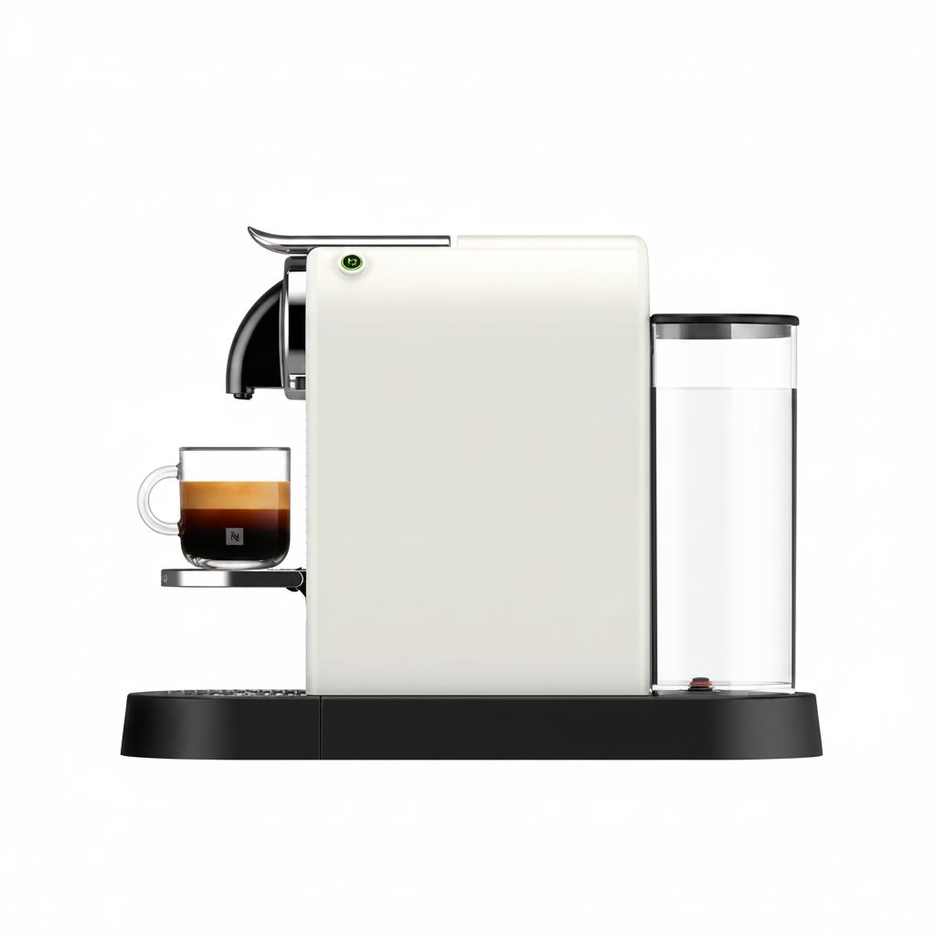 Nespresso CitiZ Coffee Machine, One-Touch Brewing, 40ml Espresso & 110ml Lungo for Home Use, Compact Design | White - GNN133MCL00142