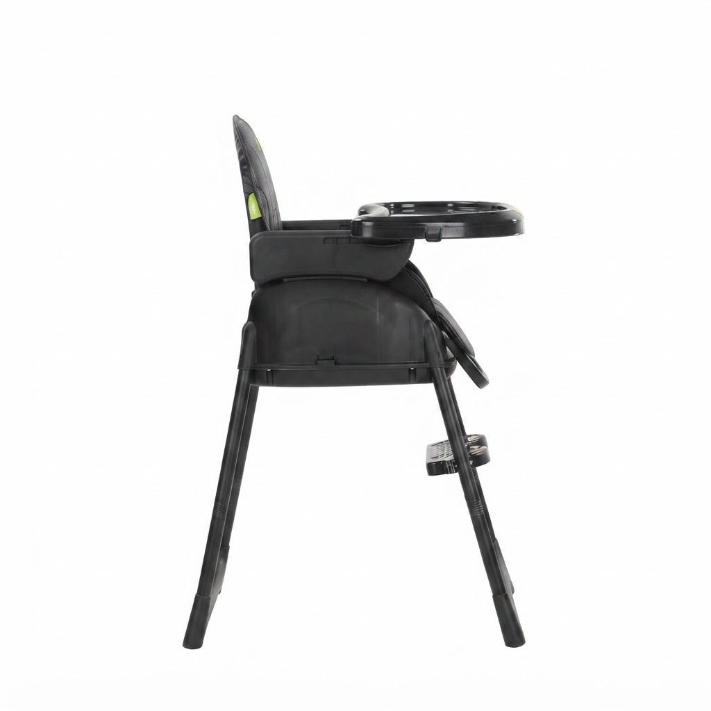 Baybee Nora 4-in-1 Convertible High Chair for Babies & Toddlers, Adjustable Height, Removable Tray & Safety Harness, Black