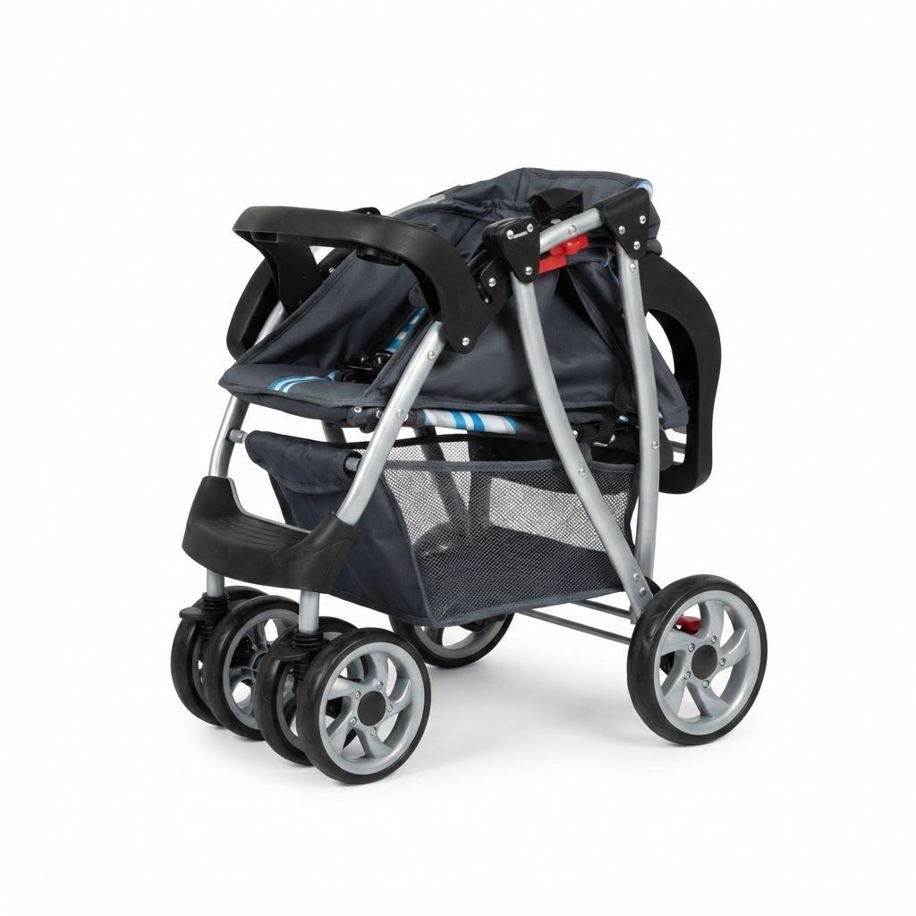The Moon Brand Trek Baby Stroller - One-Hand Fold Travel Gear with Dual Trays, Multi-Recline Seat Up to 24 Kg, 0 Months +