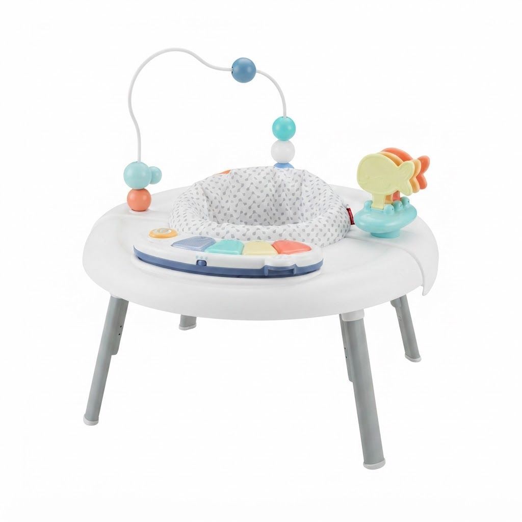 مركز الأنشطة Skip Hop Seascape ‏2 في 1، بيانو مضيء قابل للإزالة، مقعد يدور بزاوية 360°، أكثر من 20 نشاطًا لتنمية مهارات الطفل - متعدد الألوان