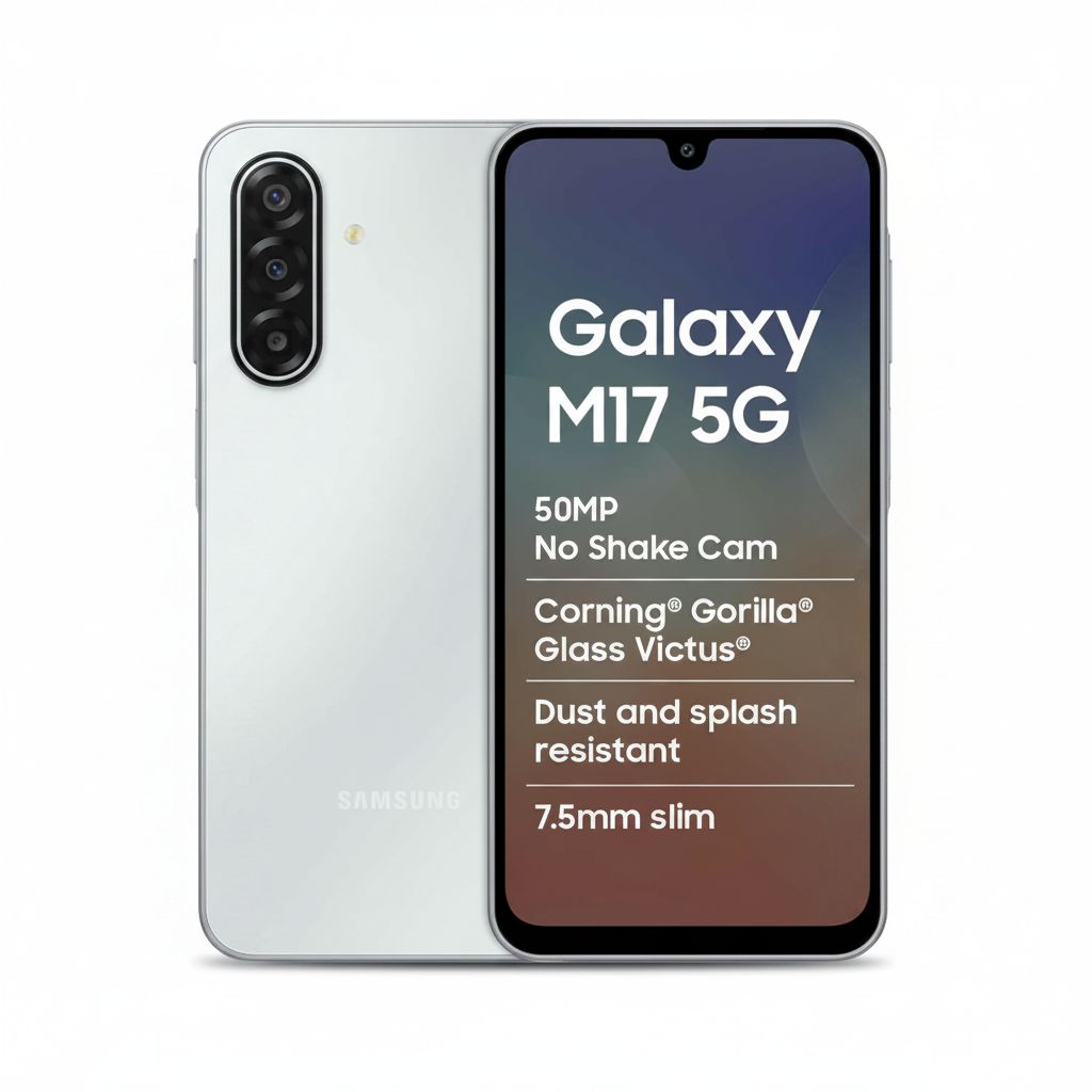 Samsung Galaxy M17 5G, 4GB RAM, 128GB Storage, 50MP Camera, IP54 |Moonlight Silver
