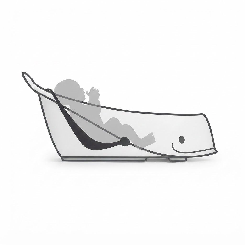 حوض استحمام سكيب هوب موبي سمارت سلينغ بثلاث مراحل منذ الولادة، تصميم عملي وموفر للمساحة، انتقال سهل للأطفال الجالسين، حمالة ذكية لراحة قابلة للتعديل - رمادي