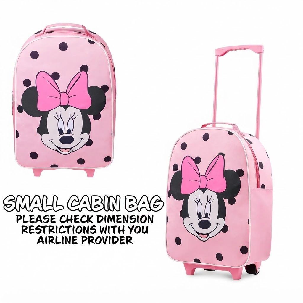 Disney Kids Suitcase with Wheels - Lightweight Foldable Carry On Luggage for Girls - Stitch