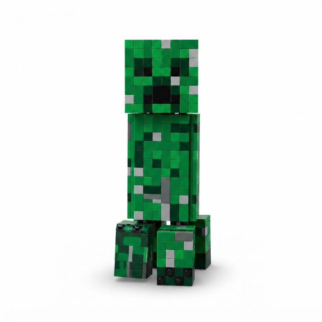 LEGO Minecraft The Creeper Building Toy for Kids, Large Posable Action Figure with Hidden 1 Creeper Minifigure, 10+ years