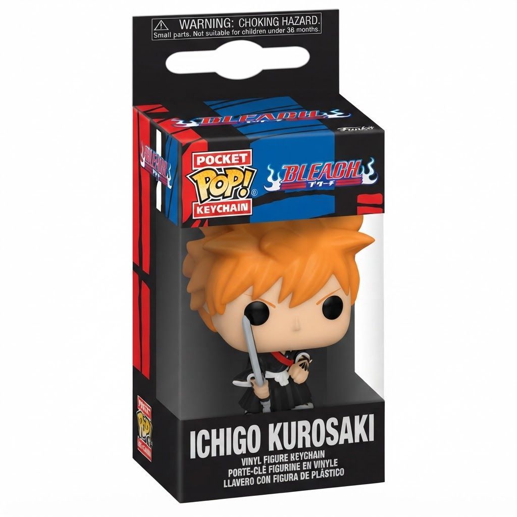 Funko Pop! Keychain: BLEACH - Ichigo Kurosaki Vinyl Figure - Official Anime Collectible Keyring Approx. 4.63 inches