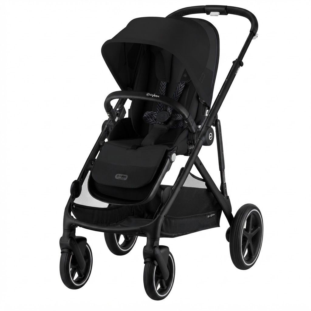 Cybex Gold Gazelle S Versatile Convertible Double Stroller, XXL Sun Canopy, Over 20 Configurations, Adapts as Your Family Grows, Smooth Comfortable Ride | Moon Black 