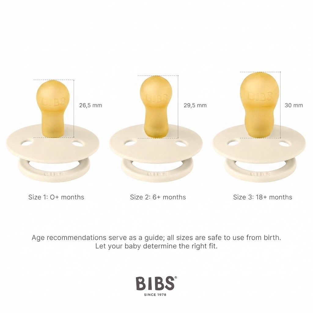 عبوة من لهايتين BIBS بحلمة دائرية من اللاتكس مقاس 1، لعمر 0-6 أشهر، فتحات لتهوية الهواء، شكل حلمة دائري، تصميم خفيف وكلاسيكي - خردلي / موكا