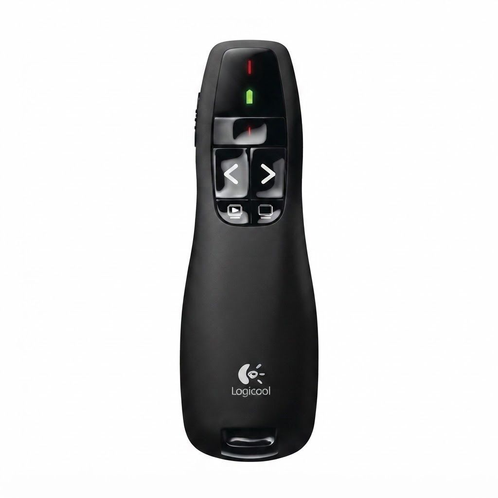 Logitech R400 Wireless Presentation Remote with Red Laser Pointer, Intuitive Slideshow Controls Compatible with PC
