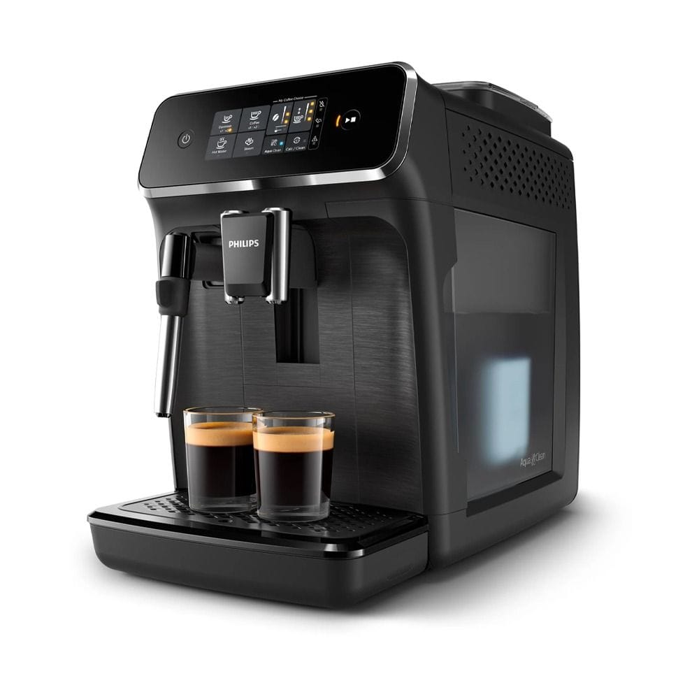 Philips Series 2200 Fully Automatic Espresso Coffee Machine, 15-Bar Pressure, Classic Milk Frother, Touch Display & 12-Step Ceramic Grinder | Matte Black - EP2220/10
