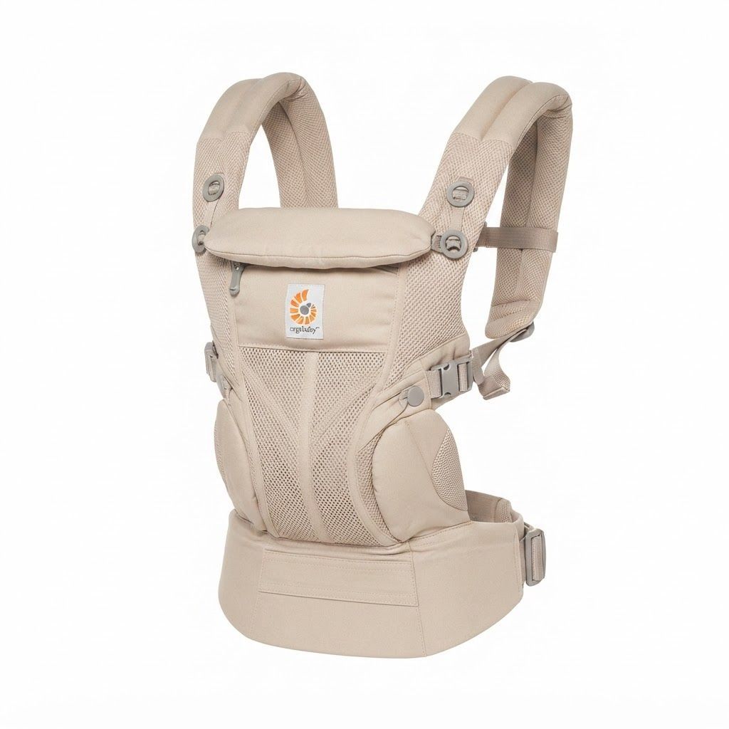 Ergobaby Baby Carrier Hip Seat 4-48 Months, Padded Adjustable Straps, Large Storage Pocket, Anti Slip Material - Natural Beige