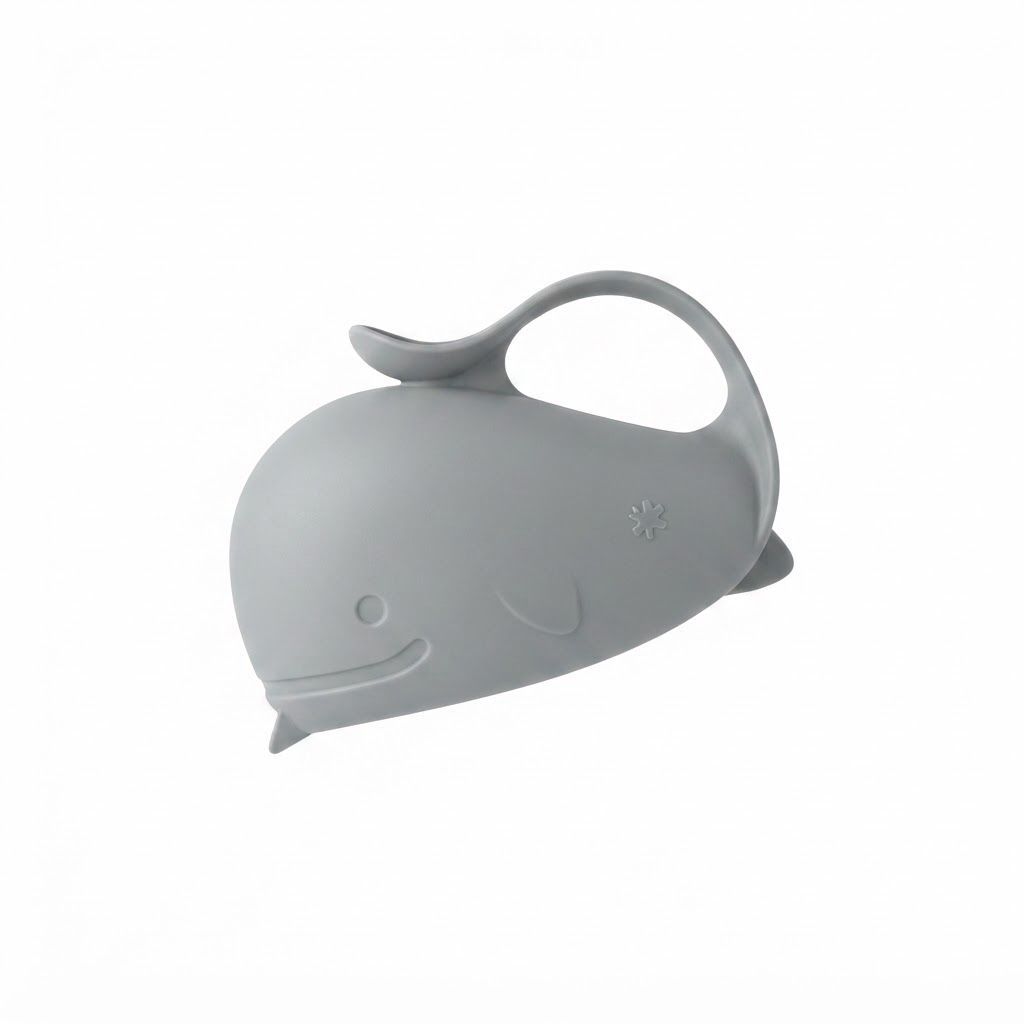 Skip Hop Moby Waterfall Bath Rinser 0-3 Years, Made Of High-quality Materials, Innovative Patented Design, Soft And Comfy Lip Cushions Baby’s Head - Gray