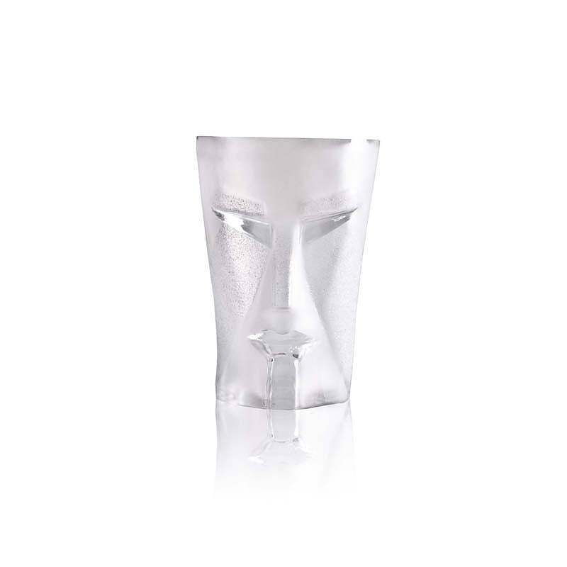 Maleras Kubik Tumbler Clear, Mouth-Blown Swedish Crystal Glass, 40cl Capacity, Handcrafted Sandblasted Design, Signed by Mats Jonasson