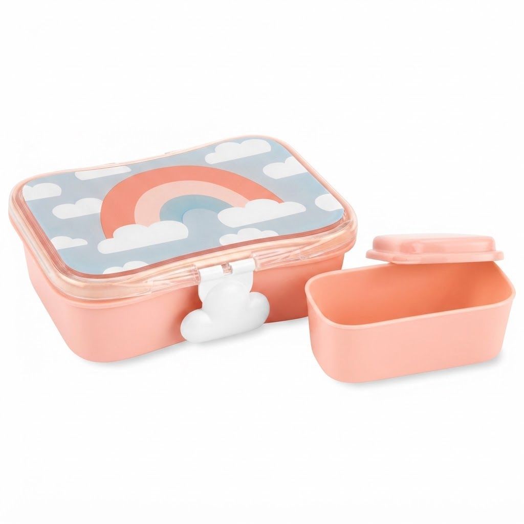 Skip Hop Rainbow Spark Style Lunch Kit 3+ Years, Dishwasher-Safe For Easy Cleaning, Easy-Open Clips For Kids - Multicolour