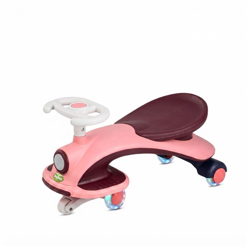 Baybee Aero Magic Swing Car, Ride-On Wiggle Car with Scratch-Free LED PU Wheels, LED Lights & Smooth Steering