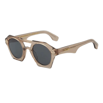 Doppe Cercle Sunglasses, Transparent Acetate Frame, UV 400 Protection, Elegant Circular Design