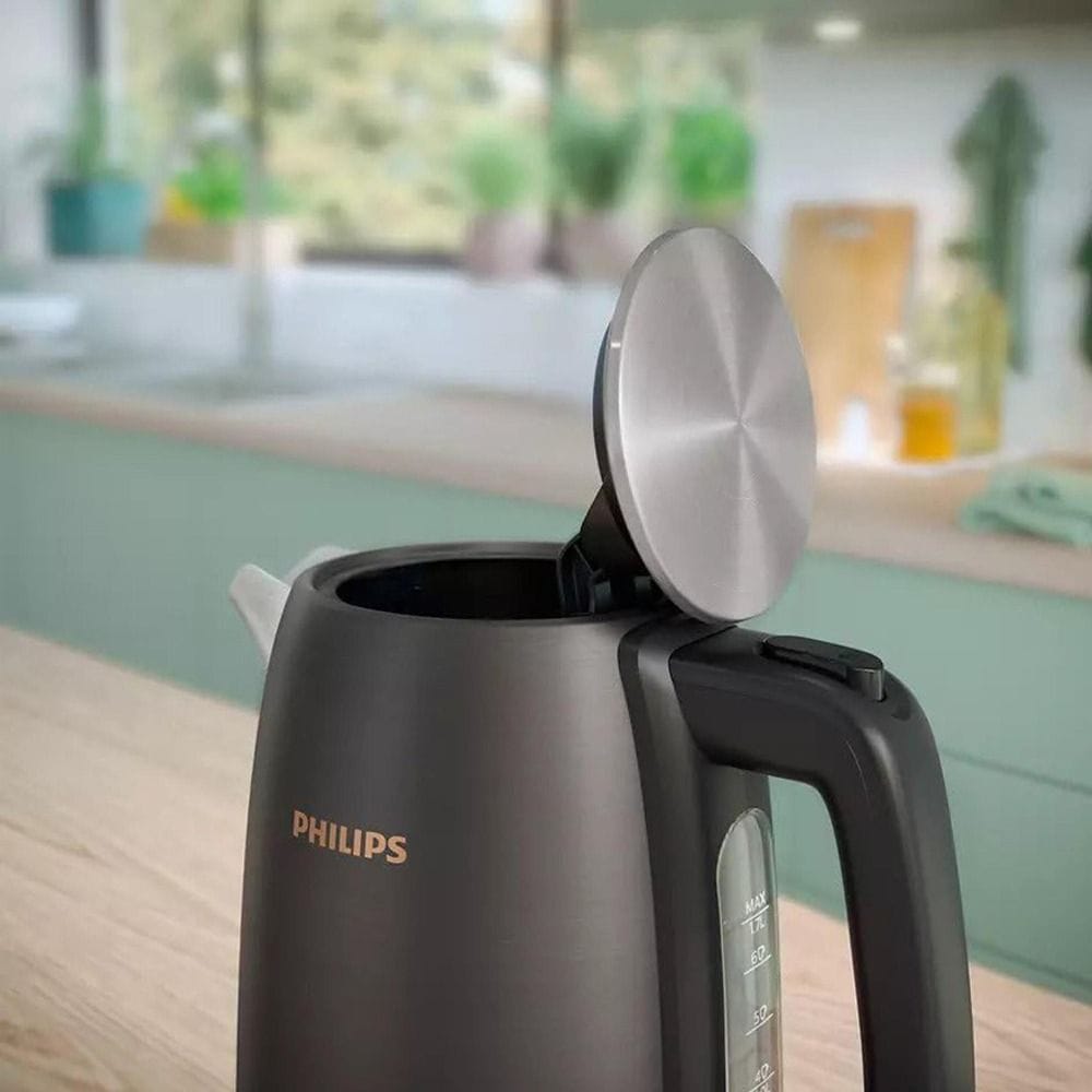 Philips 5000 Series Electric Kettle, 1.7L Capacity, 2200W Fast Boil, Strix Controller & Stainless Steel Body | Black & Copper - HD9352/31
