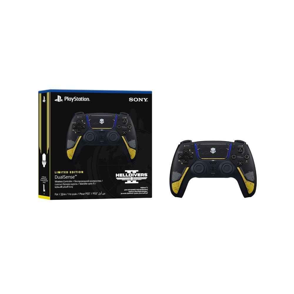 Sony PS5 DualSense Wireless Controller - Helldivers 2 Limited Edition, Weathered Black with Yellow