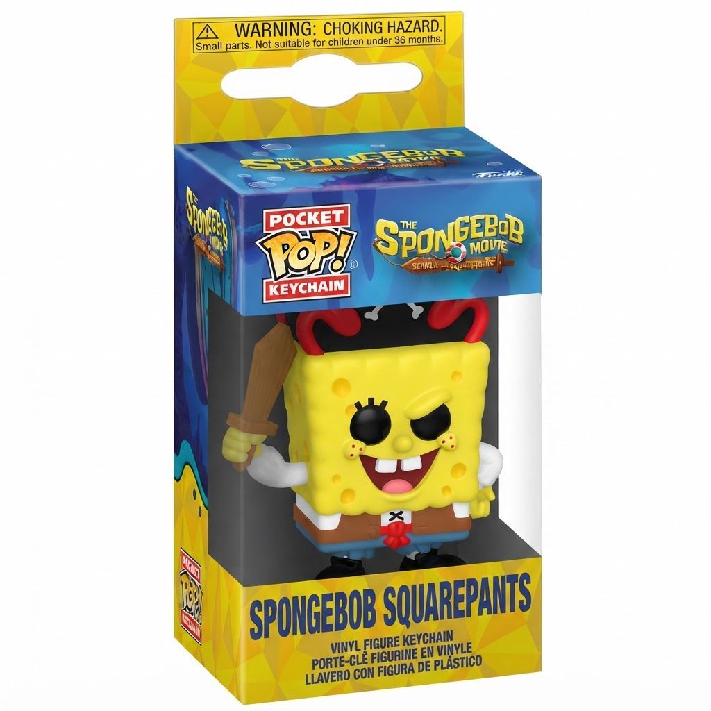سلسلة مفاتيح فينيل لشخصية سبونج بوب سكوير بانتس من فيلم Funko Pocket Pop! - سلسلة مفاتيح رسمية صغيرة الحجم، طولها حوالي 4.63 بوصة