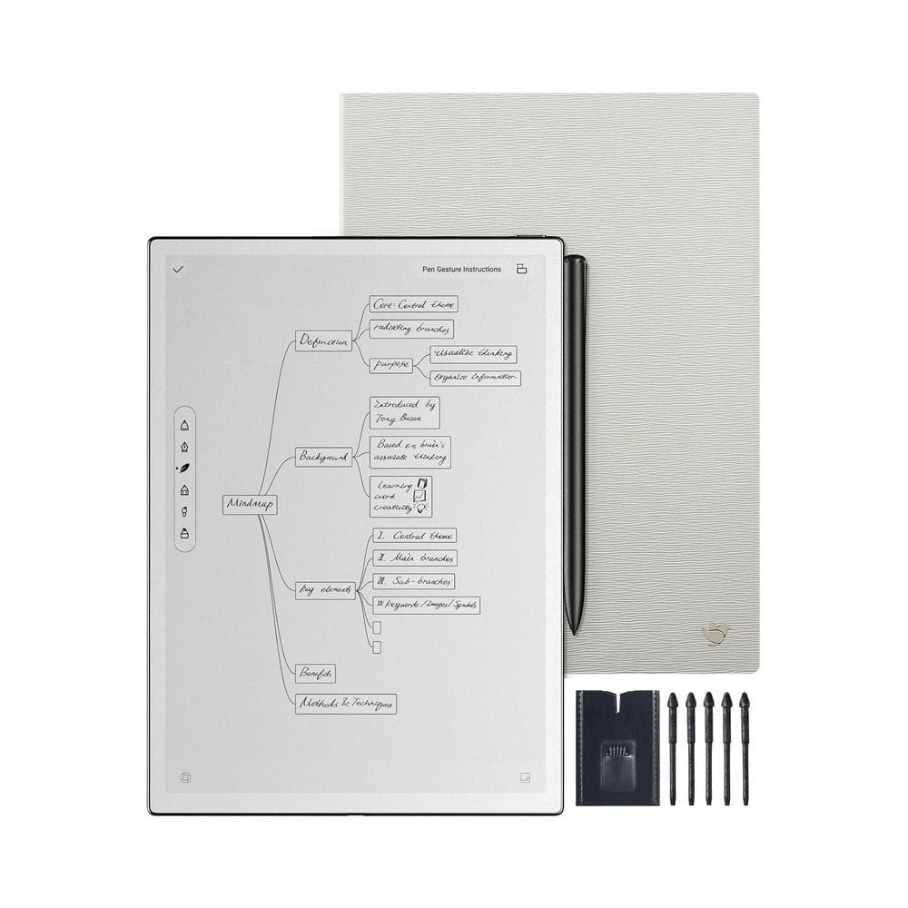 iFLYTEK AINOTE 2 Bundle 10.65" AI E-Ink Digital Paper Tablet, 300PPI, Wacom Stylus, GPT-5 Meeting Summaries, Protective Folio & Pen Refills Included