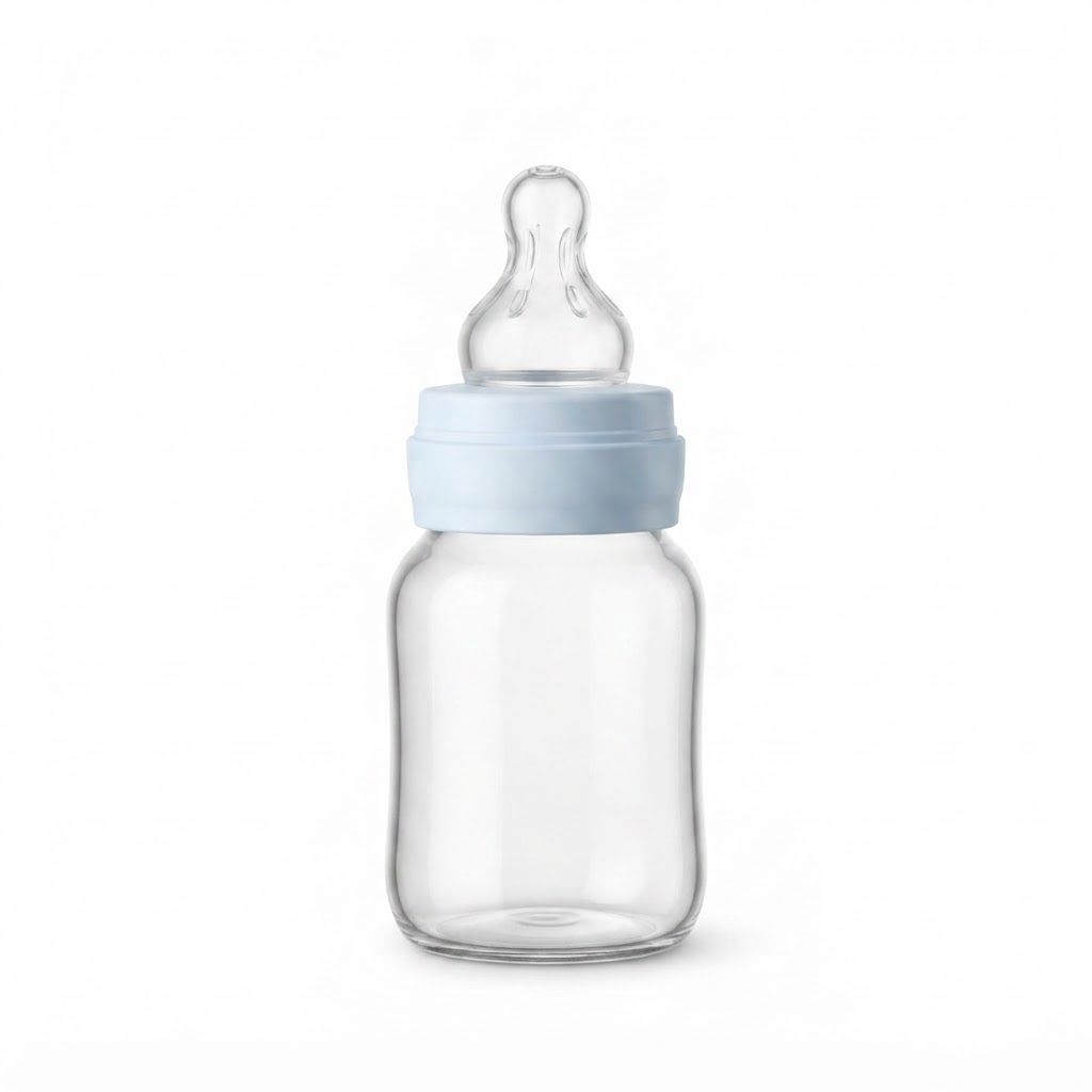 BIBS Medium-Flow Silicone Baby Bottle Nipples 2+ Months 2 Pack, Ultra Soft Comfort, Anti Slip Texture, Anti-Colic Design - Clear