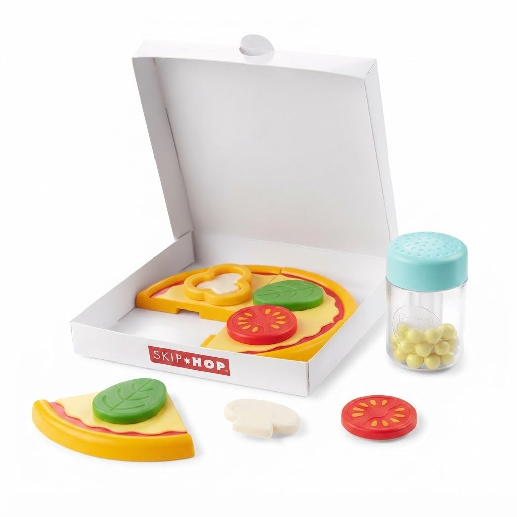 Skip Hop Zoo Piece A Pizza Set 2+ Years, Interlocking Pizza Slice Design, Supports Fine Motor Skills And Hand-Eye Coordination - Multicolour