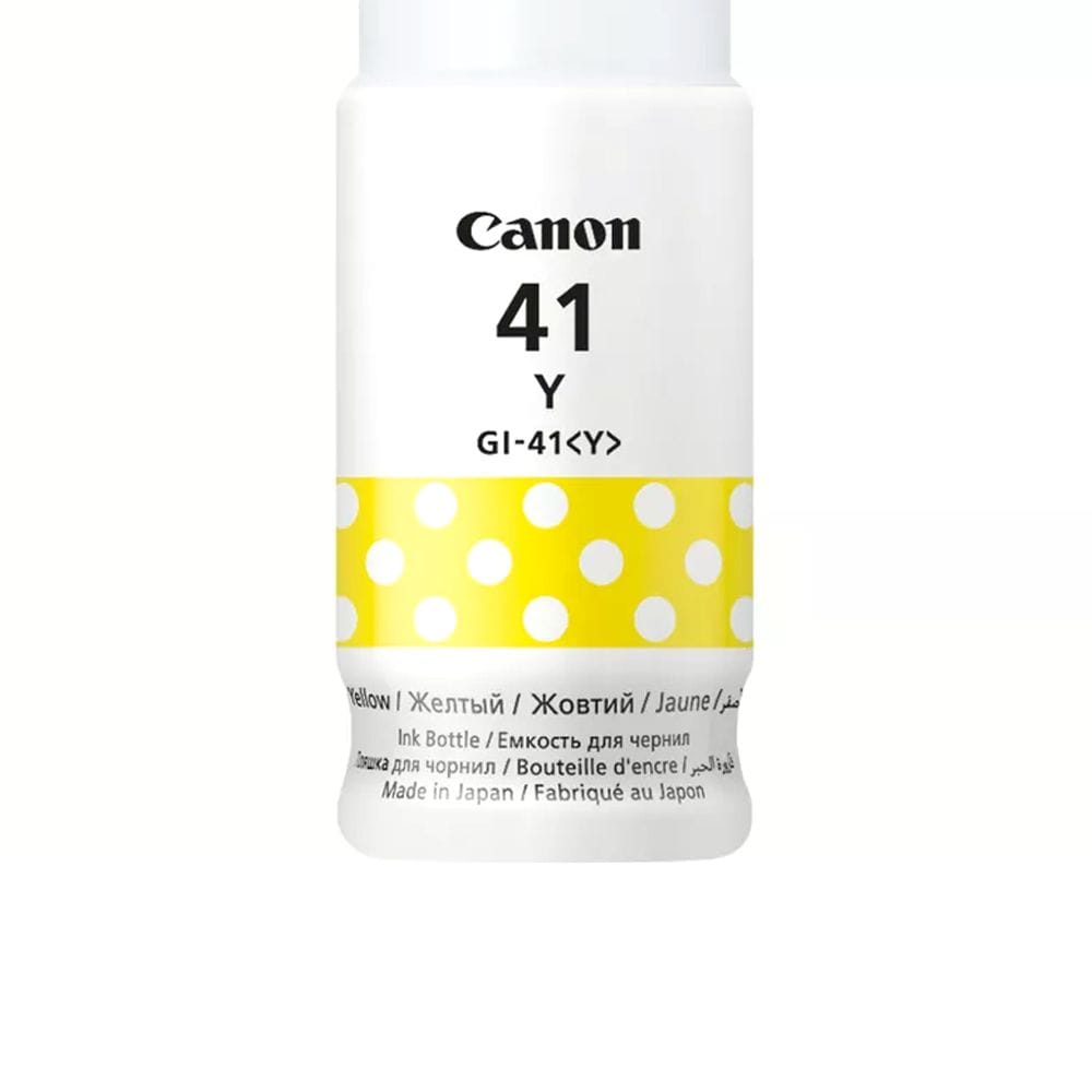 Canon GI-41 Yellow Ink Bottle, Genuine Canon Ink, 7700-Page Yield, Refillable Ink Tank System & PIXMA MegaTank Printer Compatibility | Yellow - 4549292169805