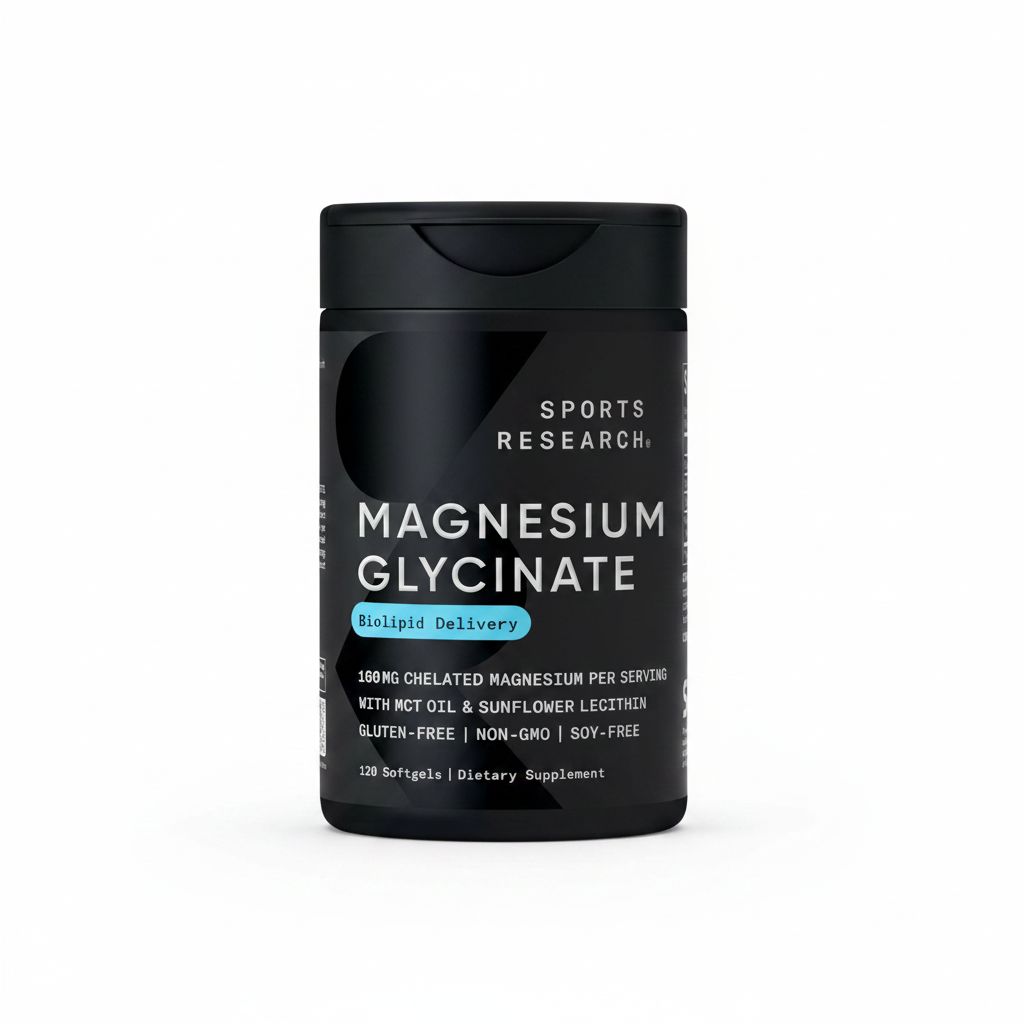 Sports Research Magnesium Glycinate for Restful Sleep - 120 Liquid Softgels
