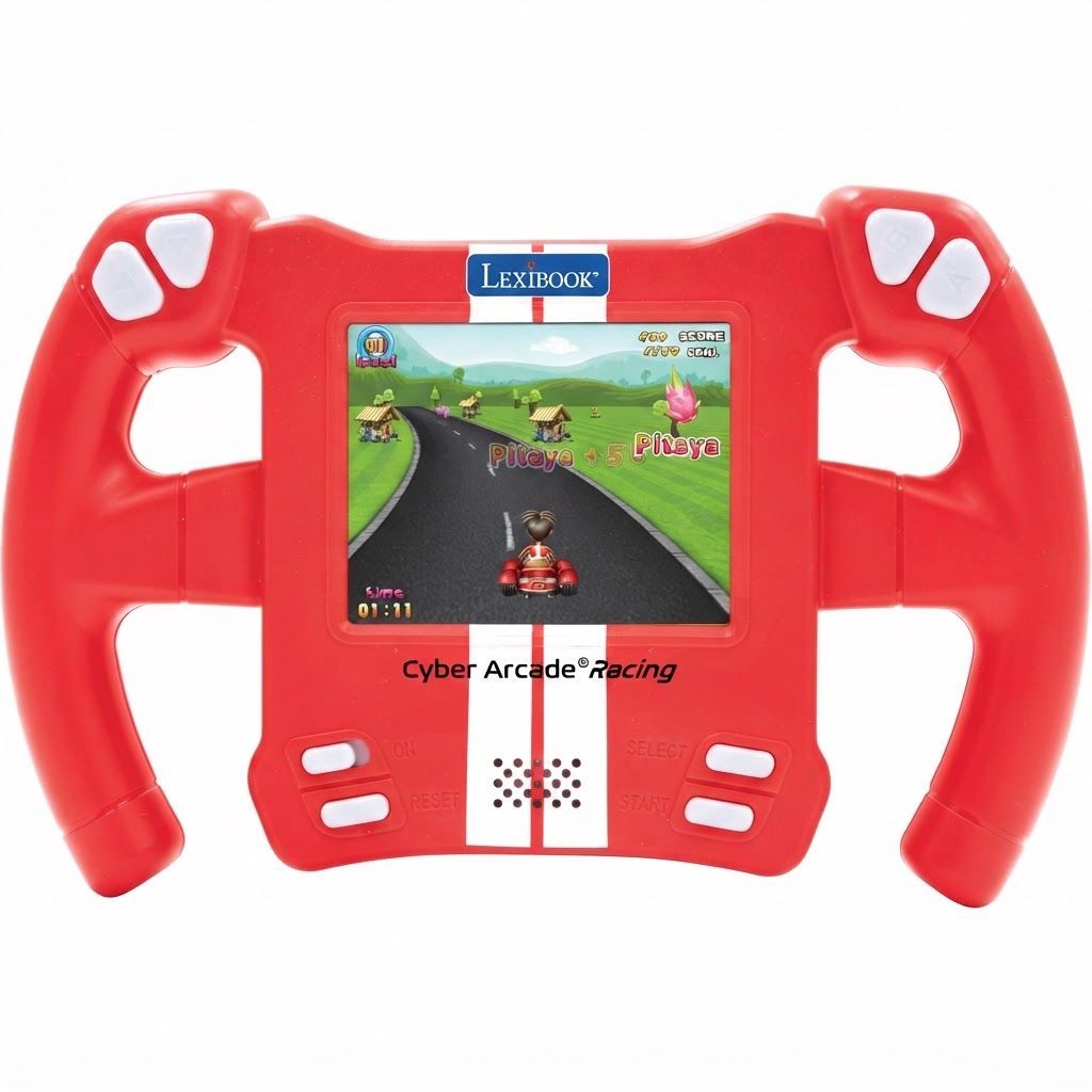 Lexibook Cyber Arcade Racing Console Motion Controlled Handheld Gaming System with 30 Red
