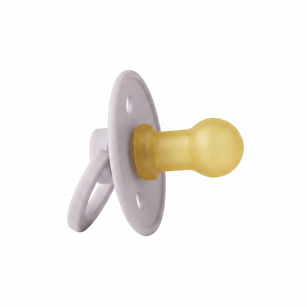BIBS Latex Colour Round Pacifier Size 2 6+ Months 2 Pack, Customized Comfort, Skin-Like Softness, Flexible And Durable - Vanilla Glow/Dark Oak Glow