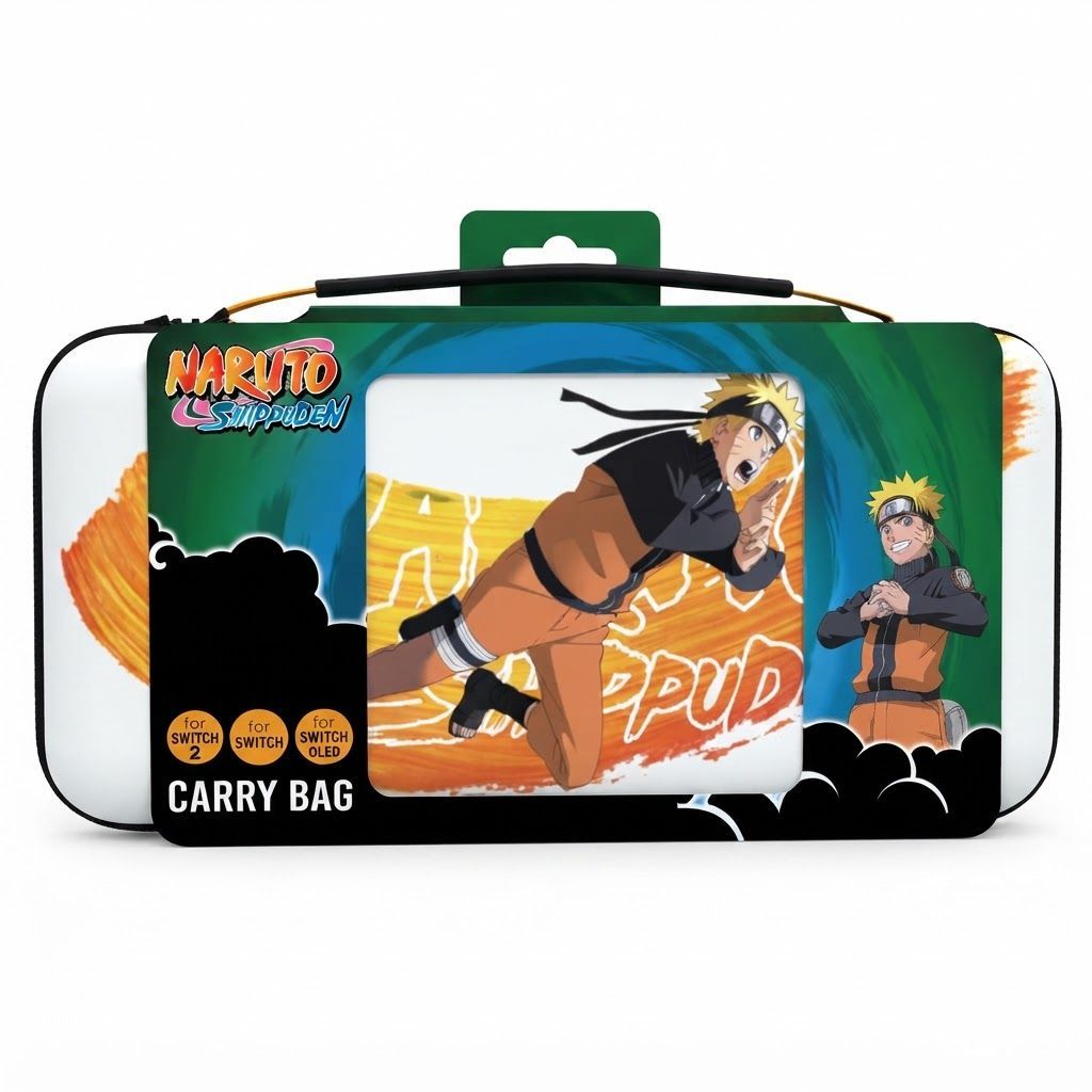 Konix Naruto Shippuden Carry Bag for Nintendo Switch 2, Hard Shell Protective Travel Case, Console & Game Card Storage | 3328170304382