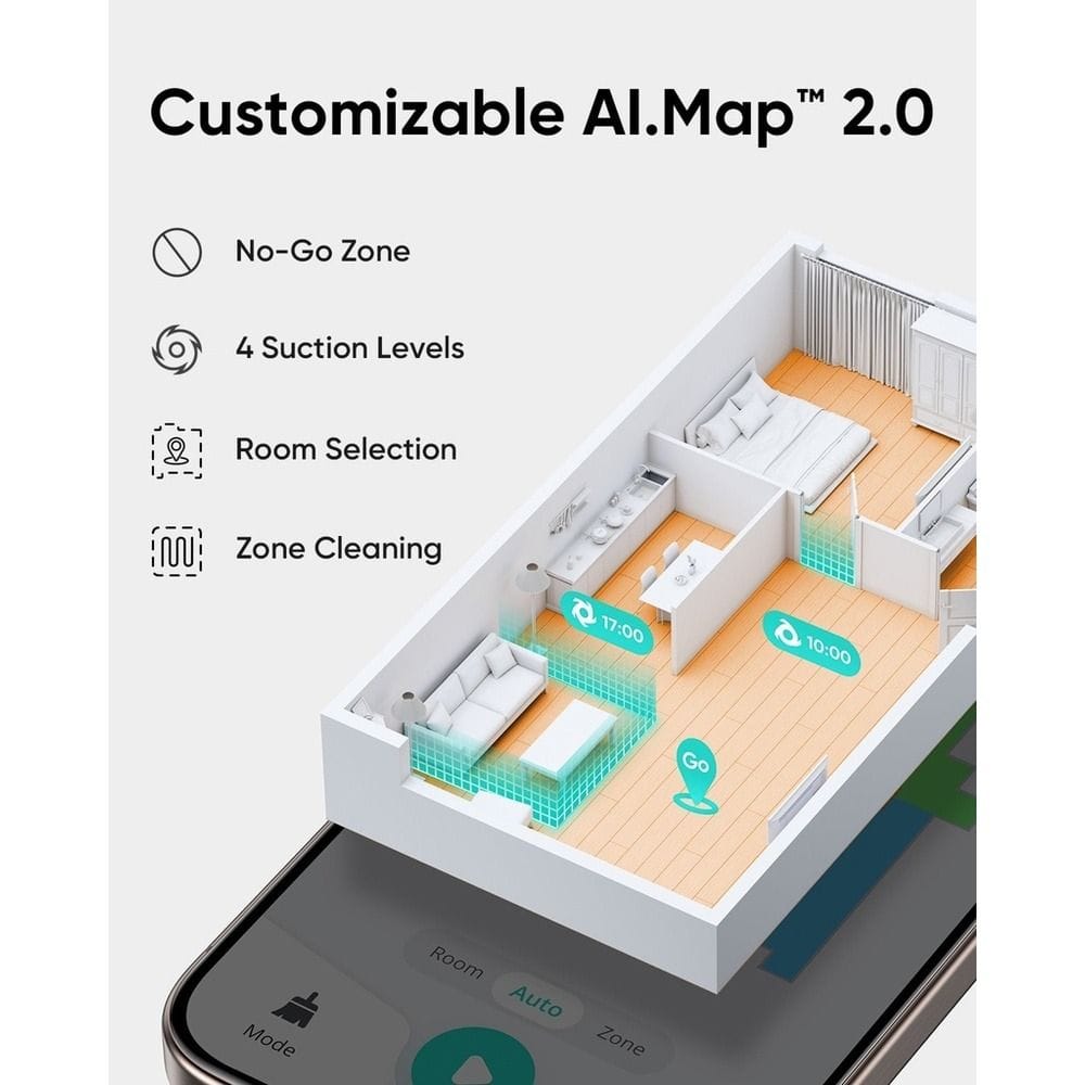 Eufy Clean L60 Hybrid Robot Vacuum & Mop, 5000Pa Suction, iPath Laser Navigation, AI.Map 2.0 | Black | T2268V11