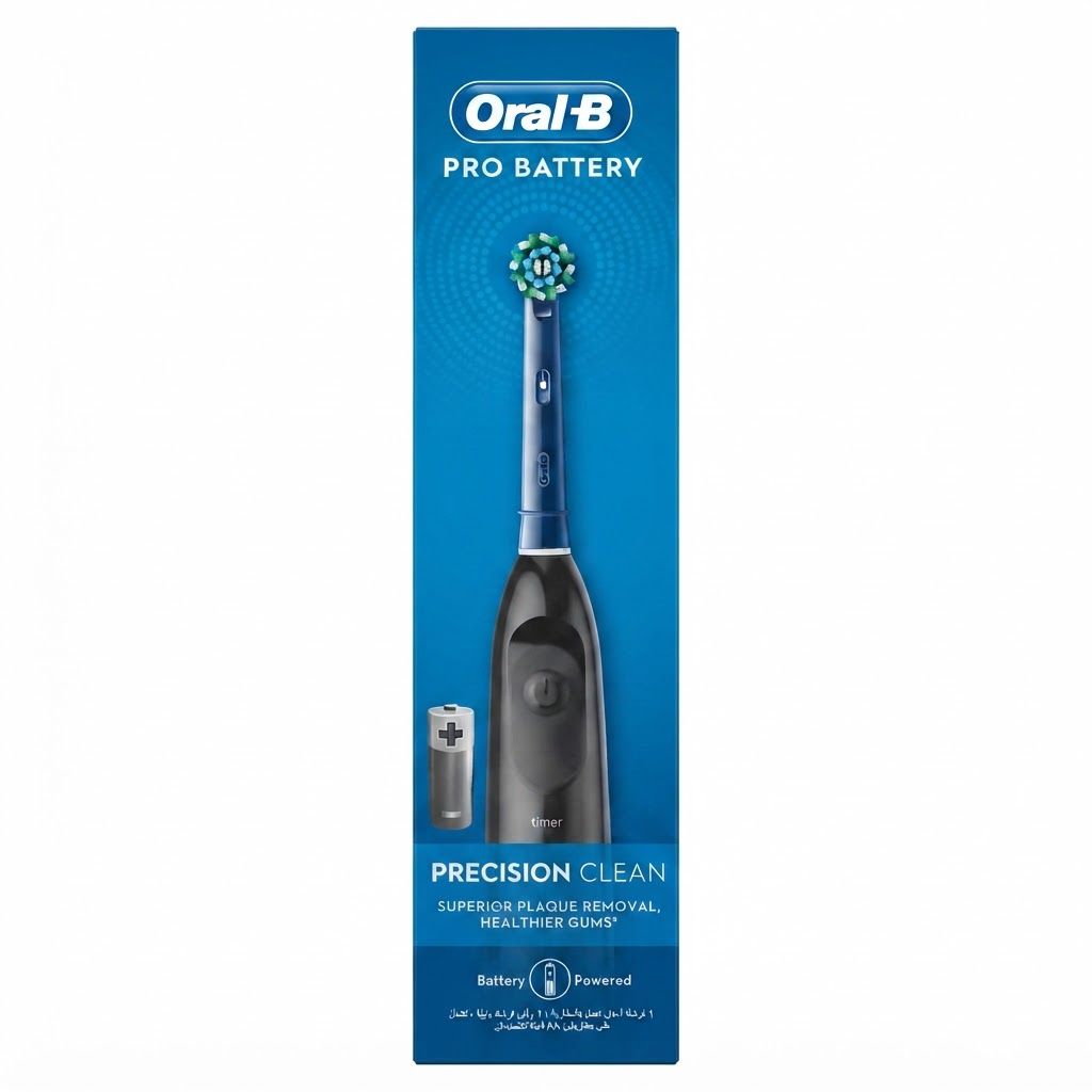 Oral-B DB 5.010.1 PRO Battery Powered Toothbrush, White - Precision Clean, 2D Rotating Oscillating