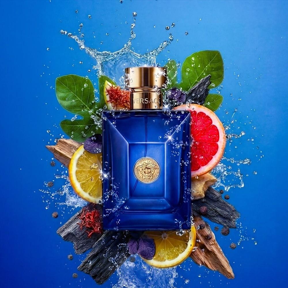 Versace Dylan Blue Pour Homme Eau de Toilette, Fresh Aromatic Woody Fragrance with Bergamot, Grapefruit, Ambroxan, Patchouli & Musk - 100ml