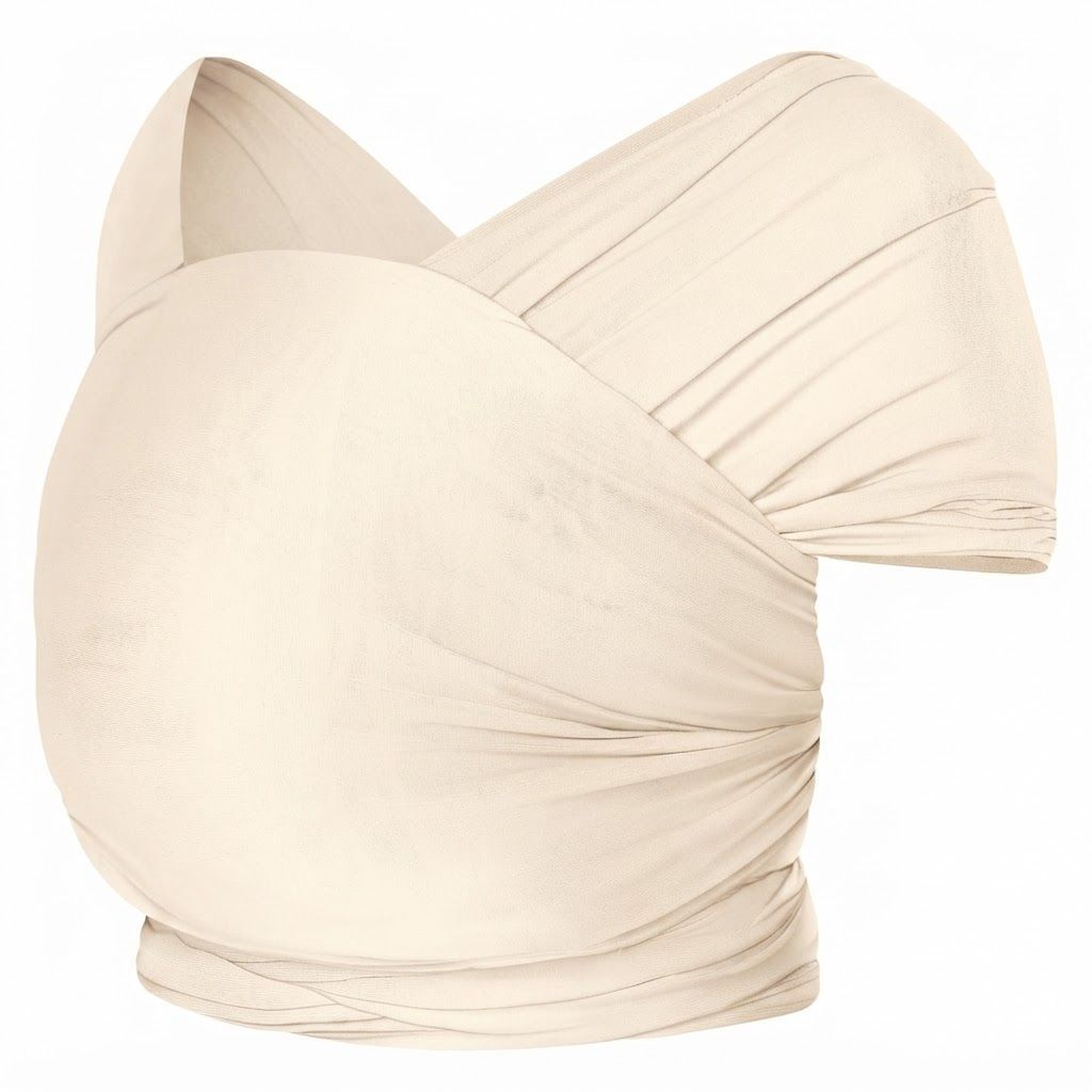 Ergobaby Aura Baby Wrap 0-12 Months, Breathable And Lightweight Design, Custom Fit, Sustainably Source Fabric - Cream