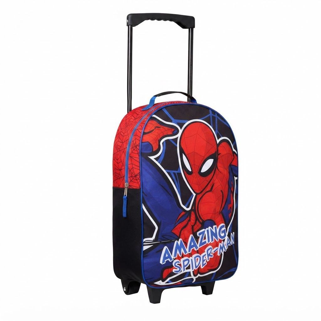 Marvel Kids Trolley Suitcase - Foldable Avengers & Spiderman Travel Carry On Luggage for Boys