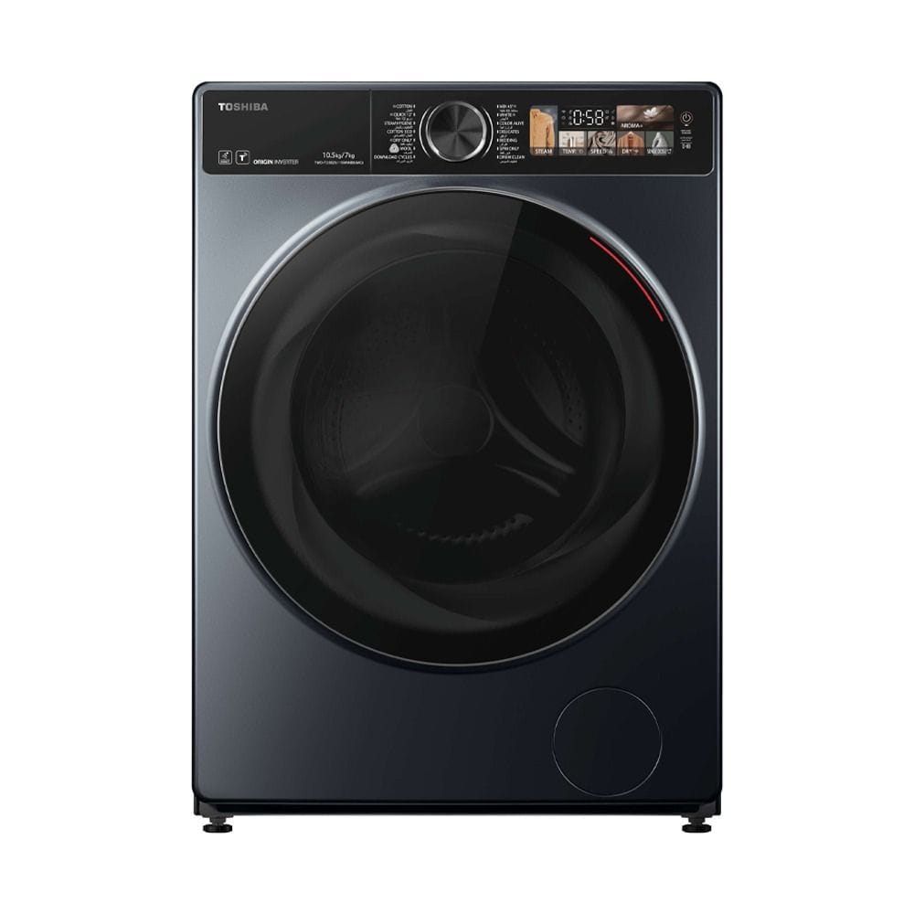 Toshiba 10.5/7kg Front Load Washer Dryer, 1400 RPM, Origin Inverter, Ultra Fine Bubble Cleaning | Morandi Grey - TWD-T25BZU115MWB(MG)