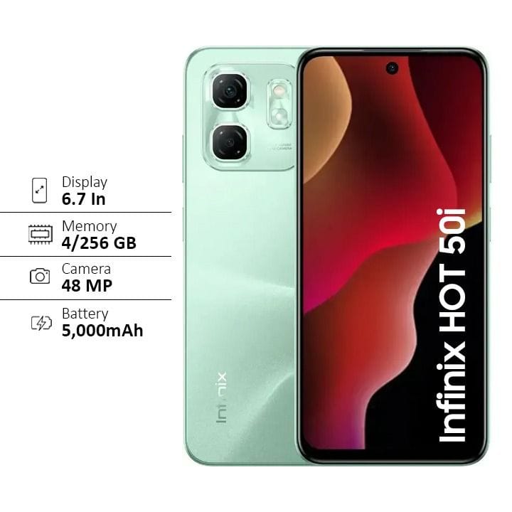 Infinix Hot 50i 256GB+4GB  Smartphone - Sage Green | X6531B