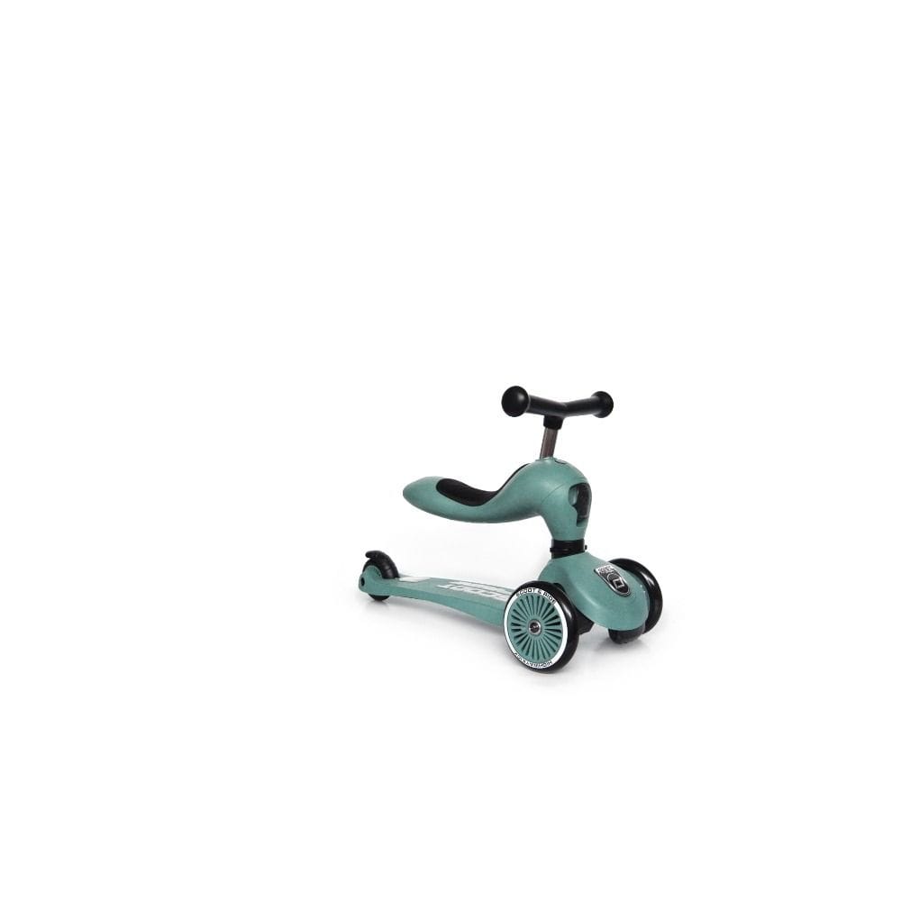 Scoot & Ride Highwaykick 1 Scooter 1-5 Years, 2 In 1 Design, Long-Lasting Riding Fun, Innovative Safety Pad - Forest
