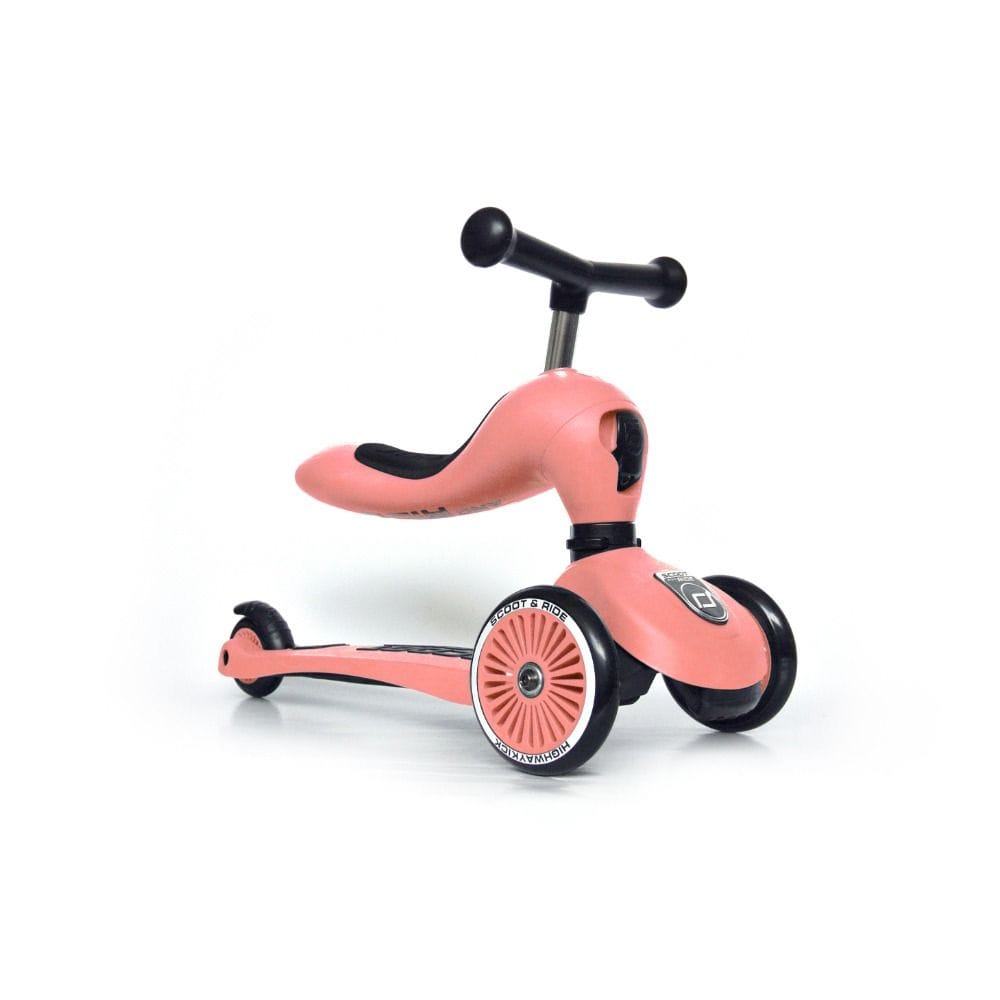 Scoot & Ride Highwaykick 1 Scooter 1-5 Years, 2 In 1 Design, Long-Lasting Riding Fun, Innovative Safety Pad - Peach