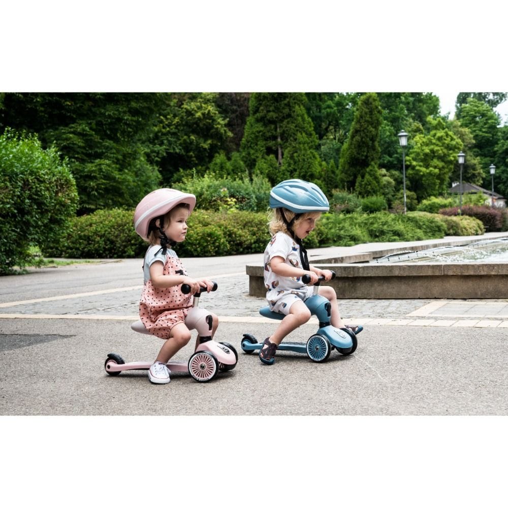Scoot & Ride Highwaykick 1 Scooter 1-5 Years, 2 In 1 Design, Long-Lasting Riding Fun, Innovative Safety Pad - Peach