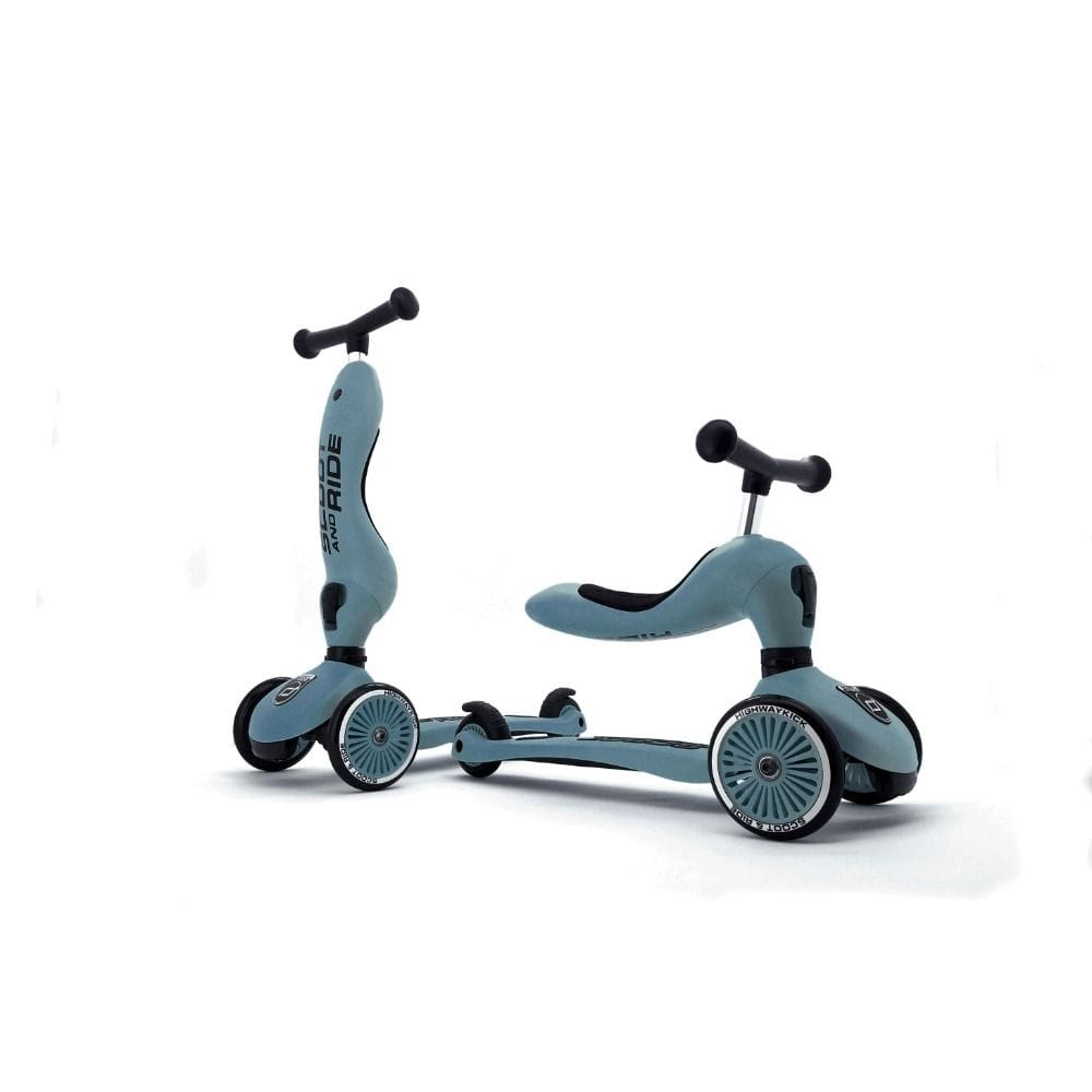 Scoot & Ride Highwaykick 1 Scooter 1-5 Years, 2 In 1 Design, Long-Lasting Riding Fun, Innovative Safety Pad - Steel