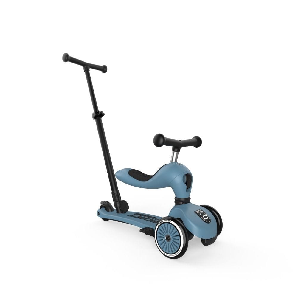 Scoot & Ride 1 Push And Go Highway Kick 1+ Years, Smooth And Controlled Parental Steering, Parent Push Bar For Easy Guidance - Steel