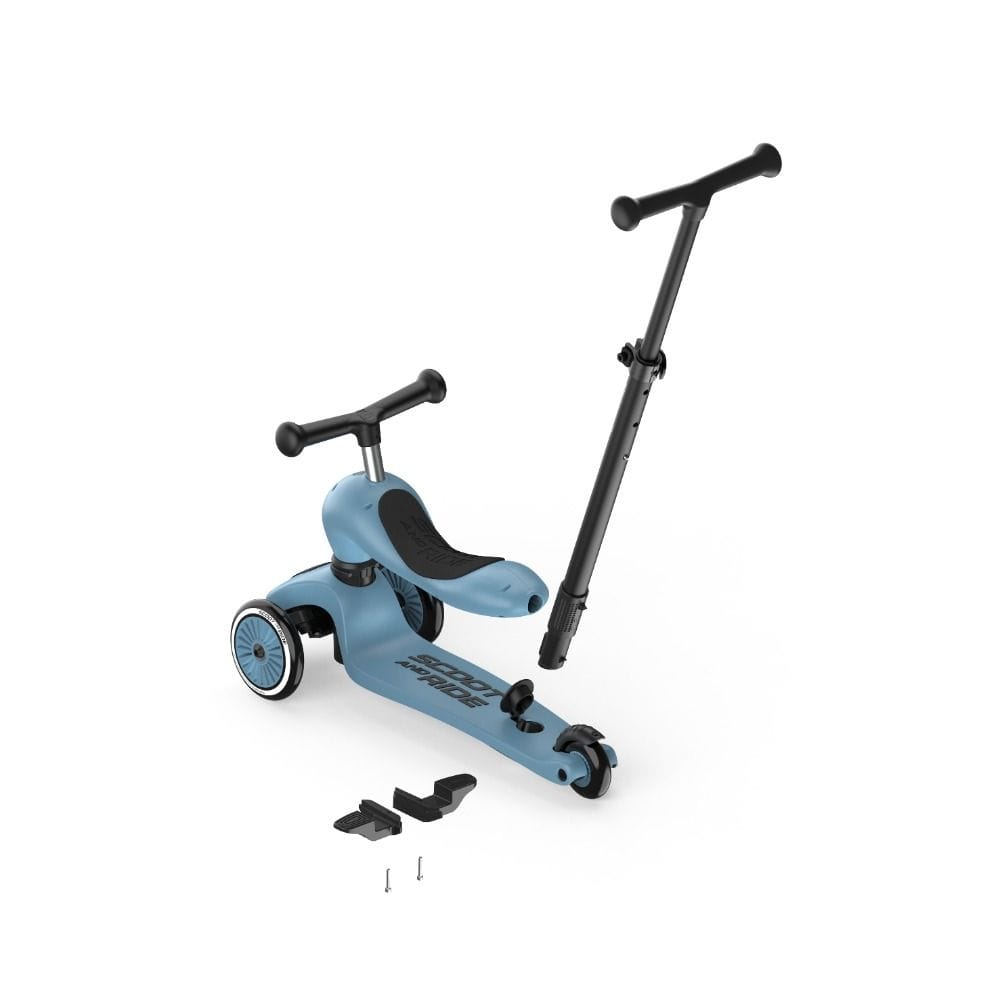 Scoot & Ride 1 Push And Go Highway Kick 1+ Years, Smooth And Controlled Parental Steering, Parent Push Bar For Easy Guidance - Steel