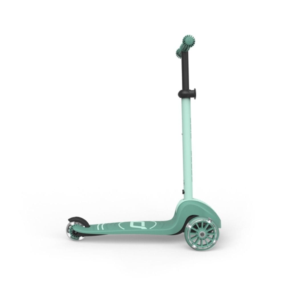 Scoot & Ride Highwaykick 3S LED 3+ Years, LED Glow Wheels For Safety And Style, Height Adjustable Handlebar, Lightweight Design - Forest