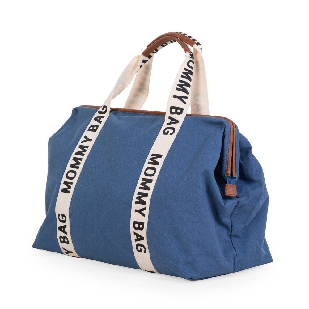 Childhome Signature Canvas Mommy Bag, Multi-purpose, Full Of Accessories, Ultra Practical, Large Capacity, Easy To Clean - Indigo