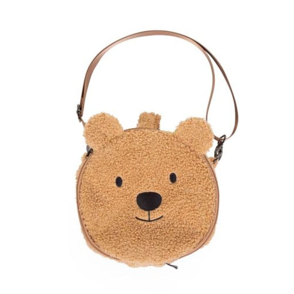 Childhome Teddy Bag, Charming Teddy Face Embroidery, Cute And Compact Mini Design, Lightweight Everyday Use, Ideal Storage Capacity - Beige