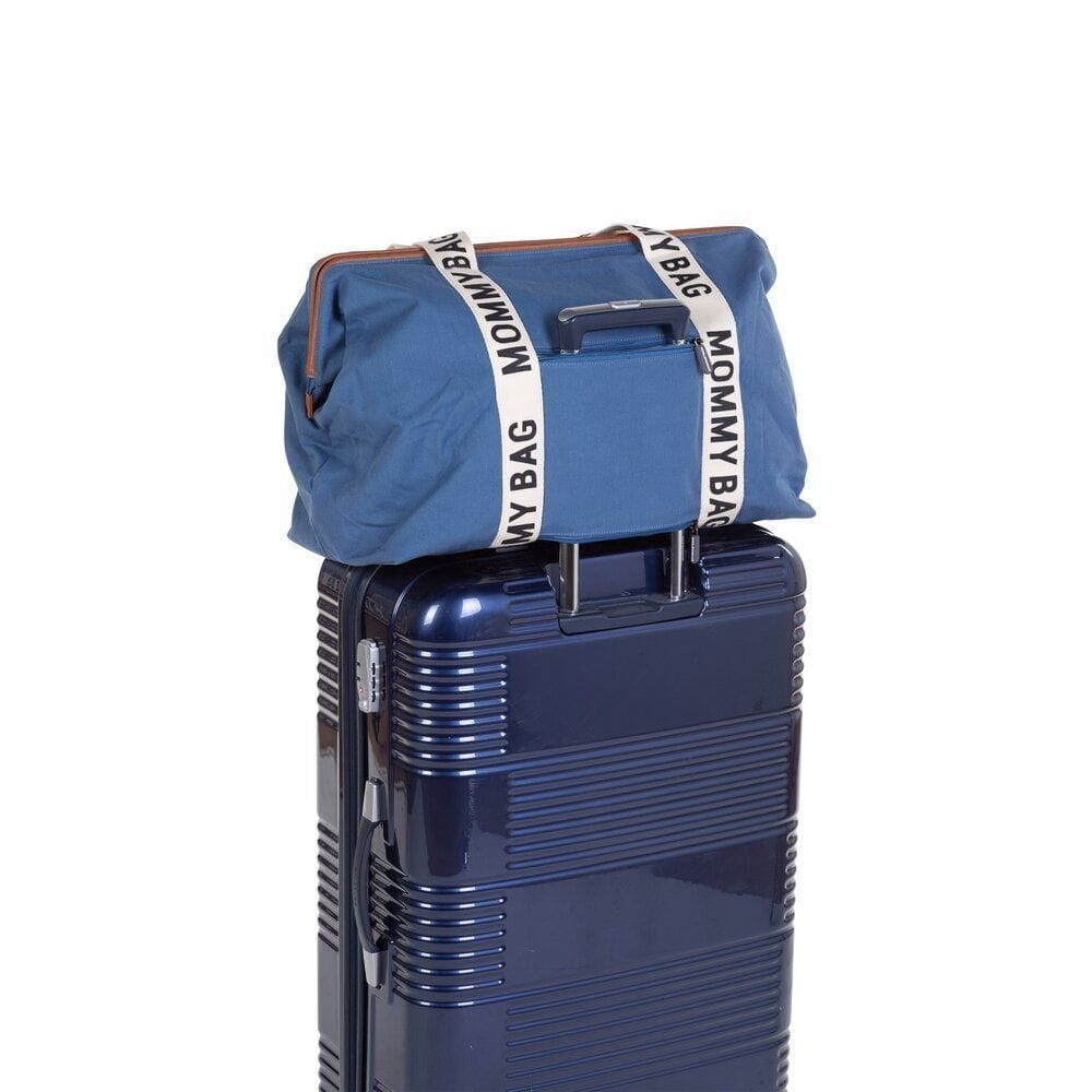 Childhome Signature Canvas Mommy Bag, Multi-purpose, Full Of Accessories, Ultra Practical, Large Capacity, Easy To Clean - Indigo