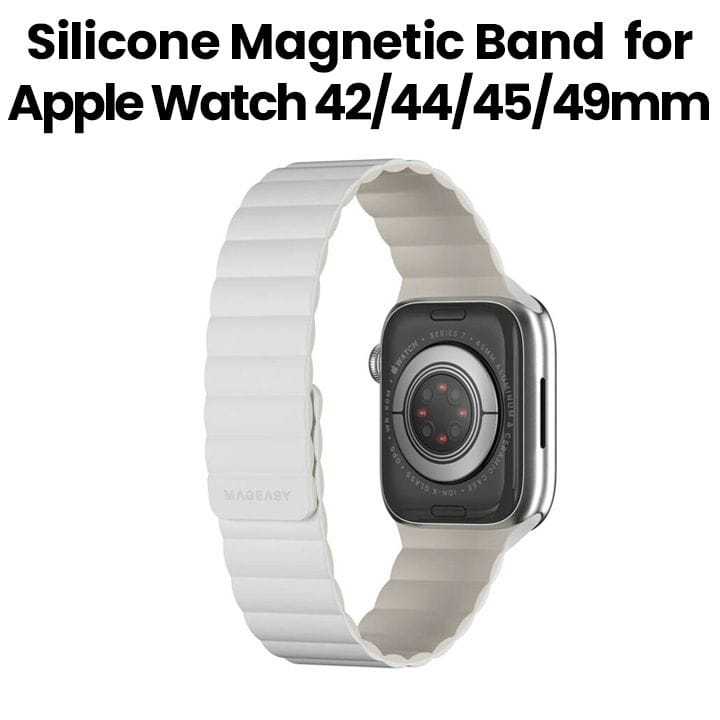 MagEasy Skin Silicone Magnetic Watch Band for Apple Watch 42/44/45/49mm Skywriting | MAW459078SY23