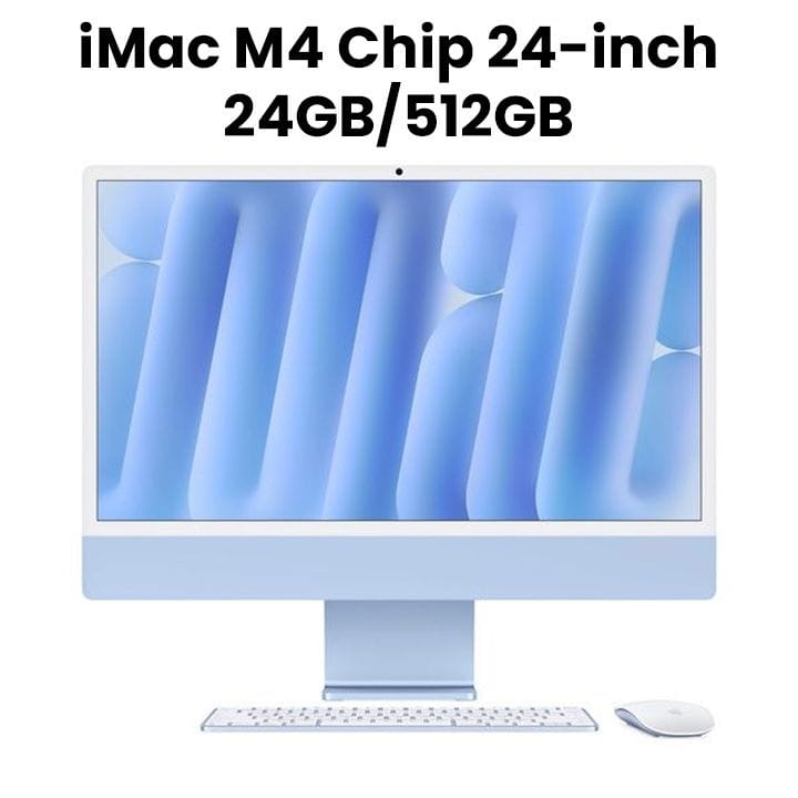 Apple 24-inch iMac with Retina 4.5K display: Apple M4 chip with 10-core CPU and 10-core GPU, 24GB, 512GB SSD - Blue |MD2T4ZS/A
